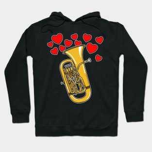 Valentines Euphonium Teacher Euphoniumist Brass Player Musician Hoodie